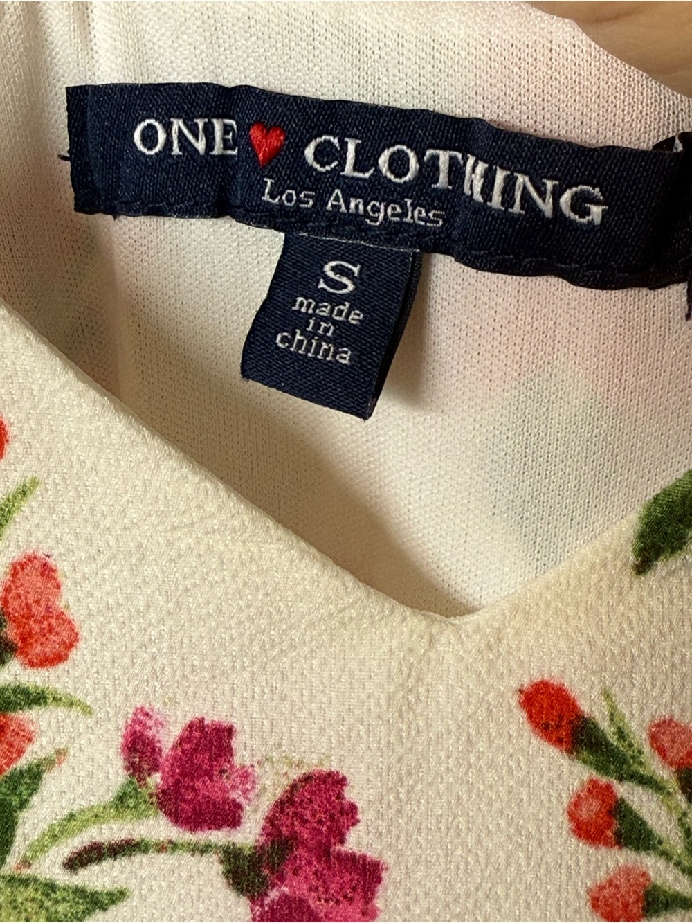 White Floral Wide-Leg Jumpsuit by One Clothing Los Angeles - Picture 7 of 10